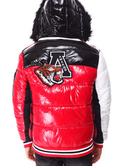"Vandal" Puffer Coat - Crimson