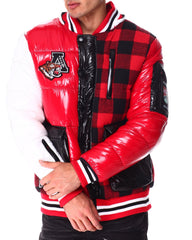 "Vandal" Puffer Coat - Crimson
