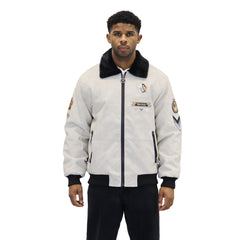 “Heritage Bear” Stone Nubuck Faux Leather Jacket