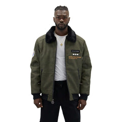 Army "Aviator" Nubuck Faux Leather Bomber