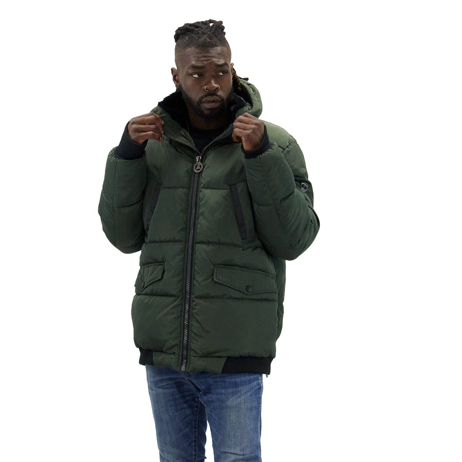 Army Expedition Insulated Puffer, front view on model
