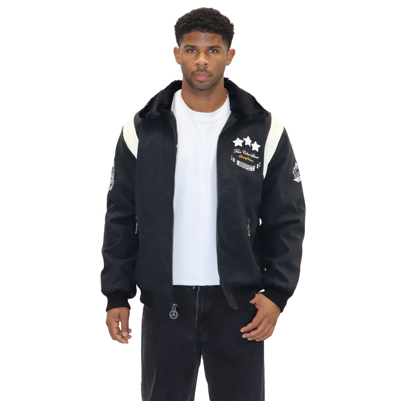 G.O.A.T “Respect” Black Nubuck Faux Leather Jacket