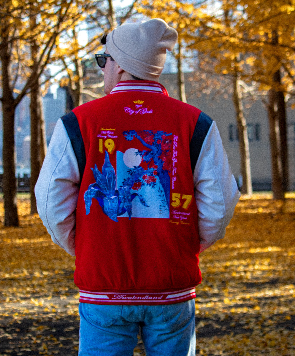 Red Kumo Varsity Jacket