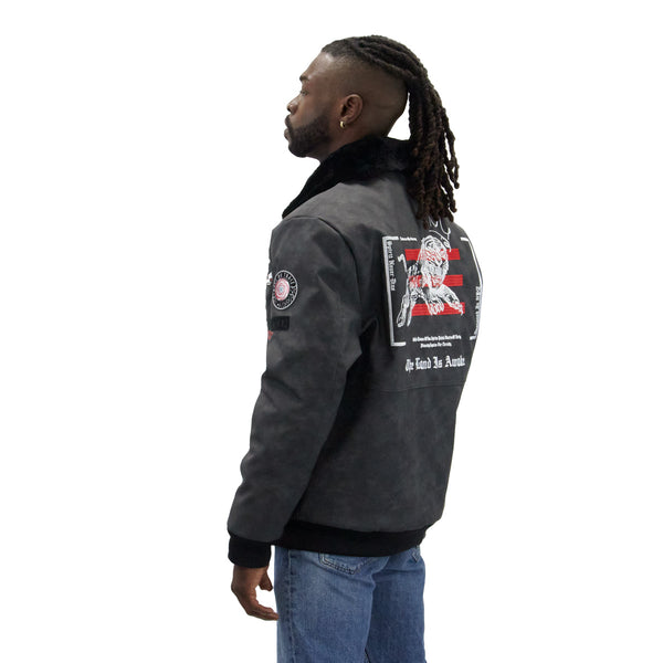 Black Lucky Voyager Nubuck Faux Leather Jacket