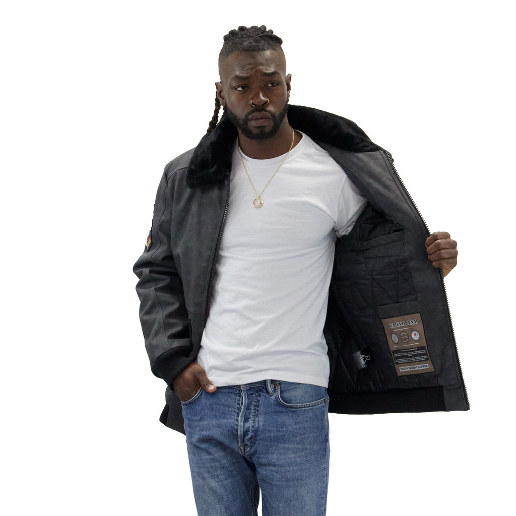 Black Lucky Voyager Nubuck Faux Leather Jacket