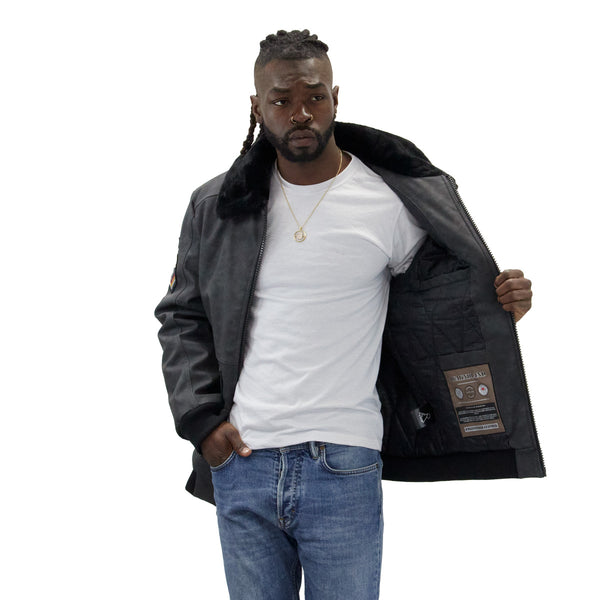 Black Lucky Voyager Nubuck Faux Leather Jacket