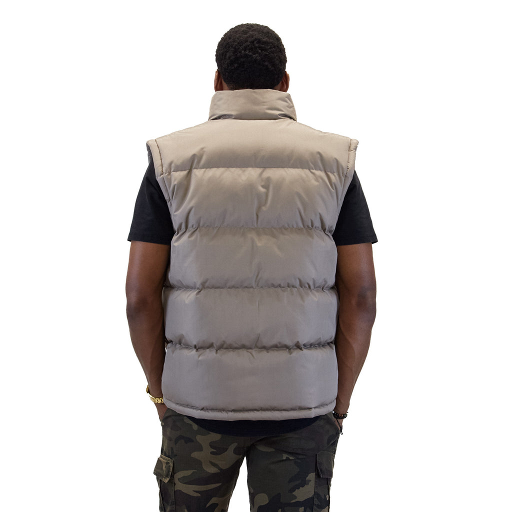 M2003 stone vest, back view on model