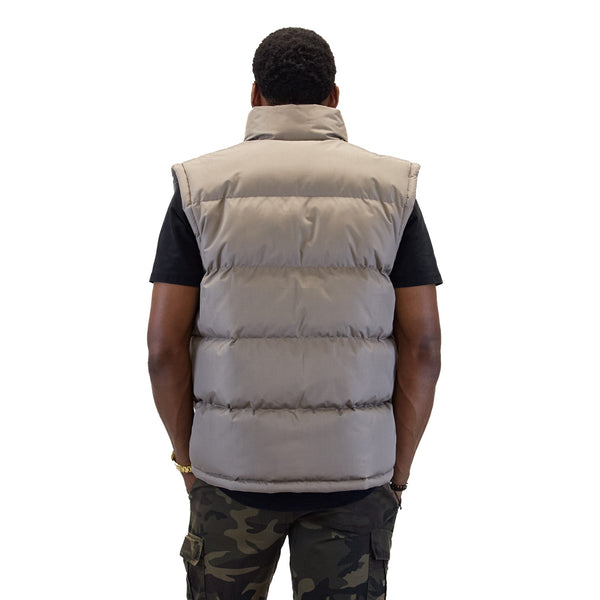M2003 stone vest, back view on model