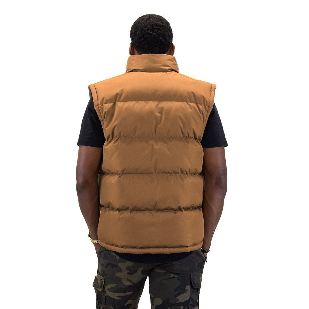 Timber utility vest, back view; CAD-color-adjusted draft photograph